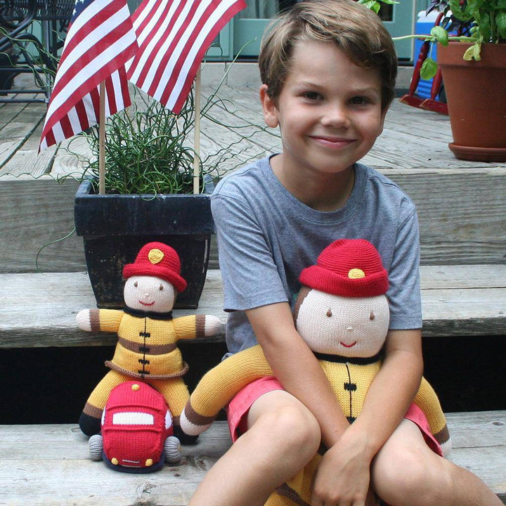 Frank The Fireman Knit Doll - Petit Ami &amp; Zubels All Baby! Toy