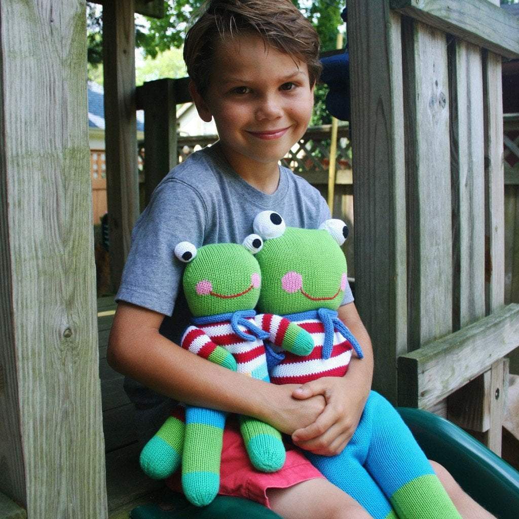Freddy The Flying Frog Knit Doll - Petit Ami &amp; Zubels All Baby! Toy
