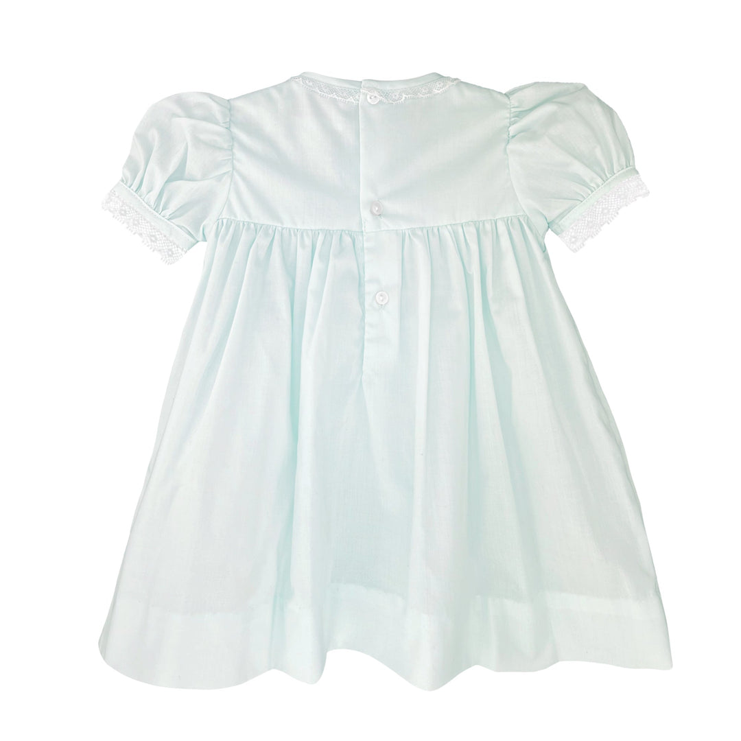 Fully Smocked Dress with French Lace - Petit Ami &amp; Zubels All Baby! Dress