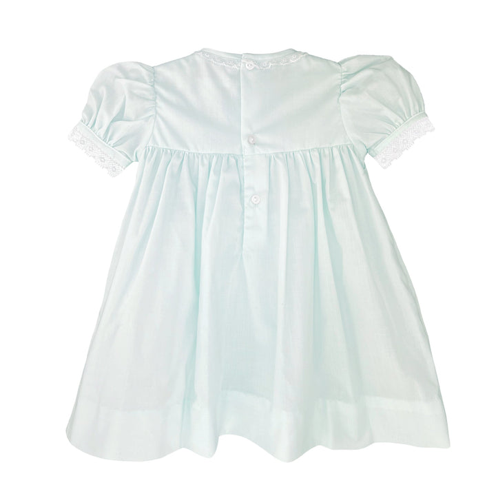 Fully Smocked Dress with French Lace - Petit Ami &amp; Zubels All Baby! Dress