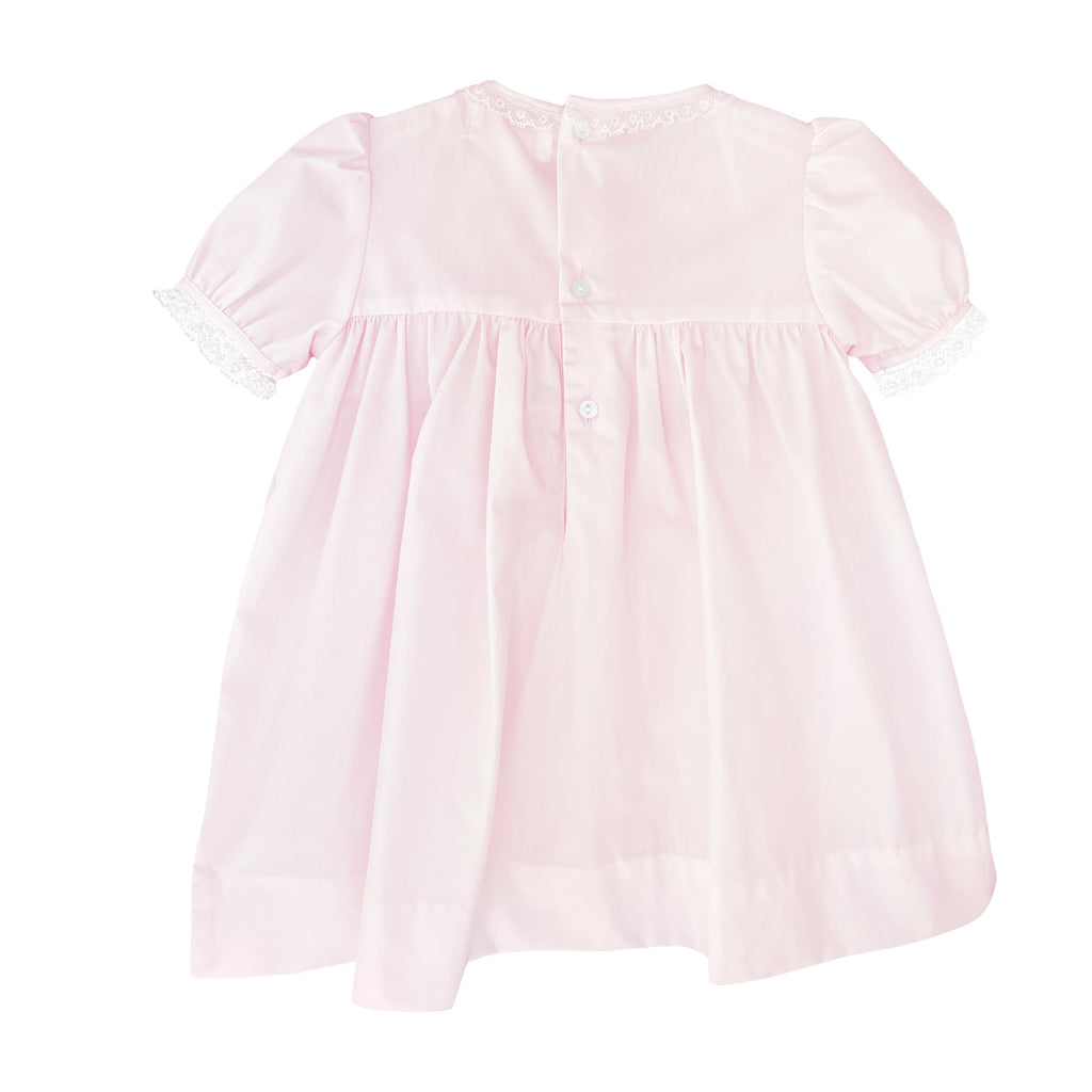 Fully Smocked Dress with French Lace - Petit Ami & Zubels All Baby! Dress