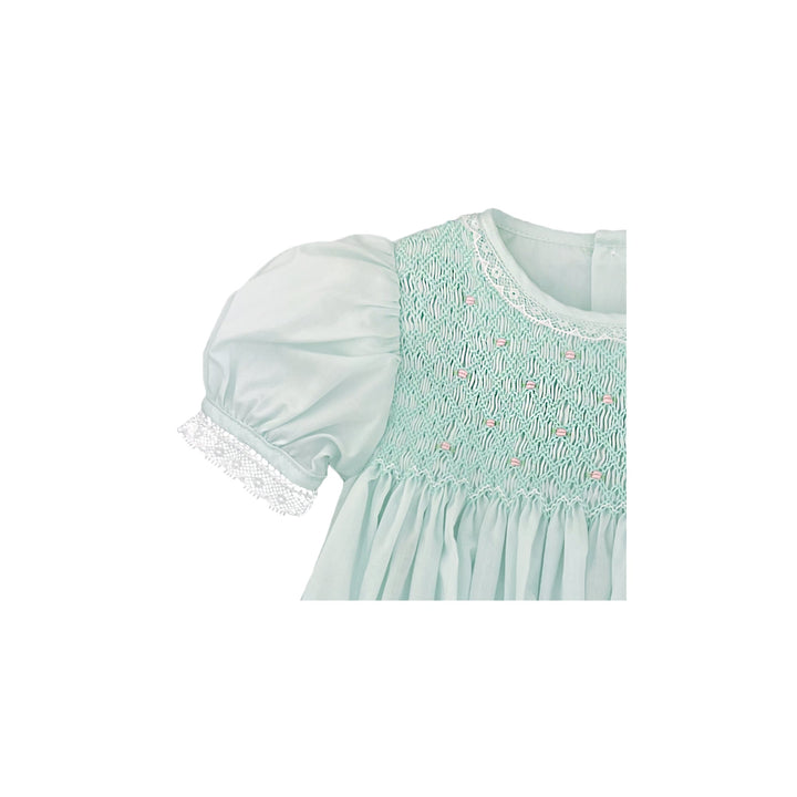 Fully Smocked Dress with French Lace - Petit Ami &amp; Zubels All Baby! Dress