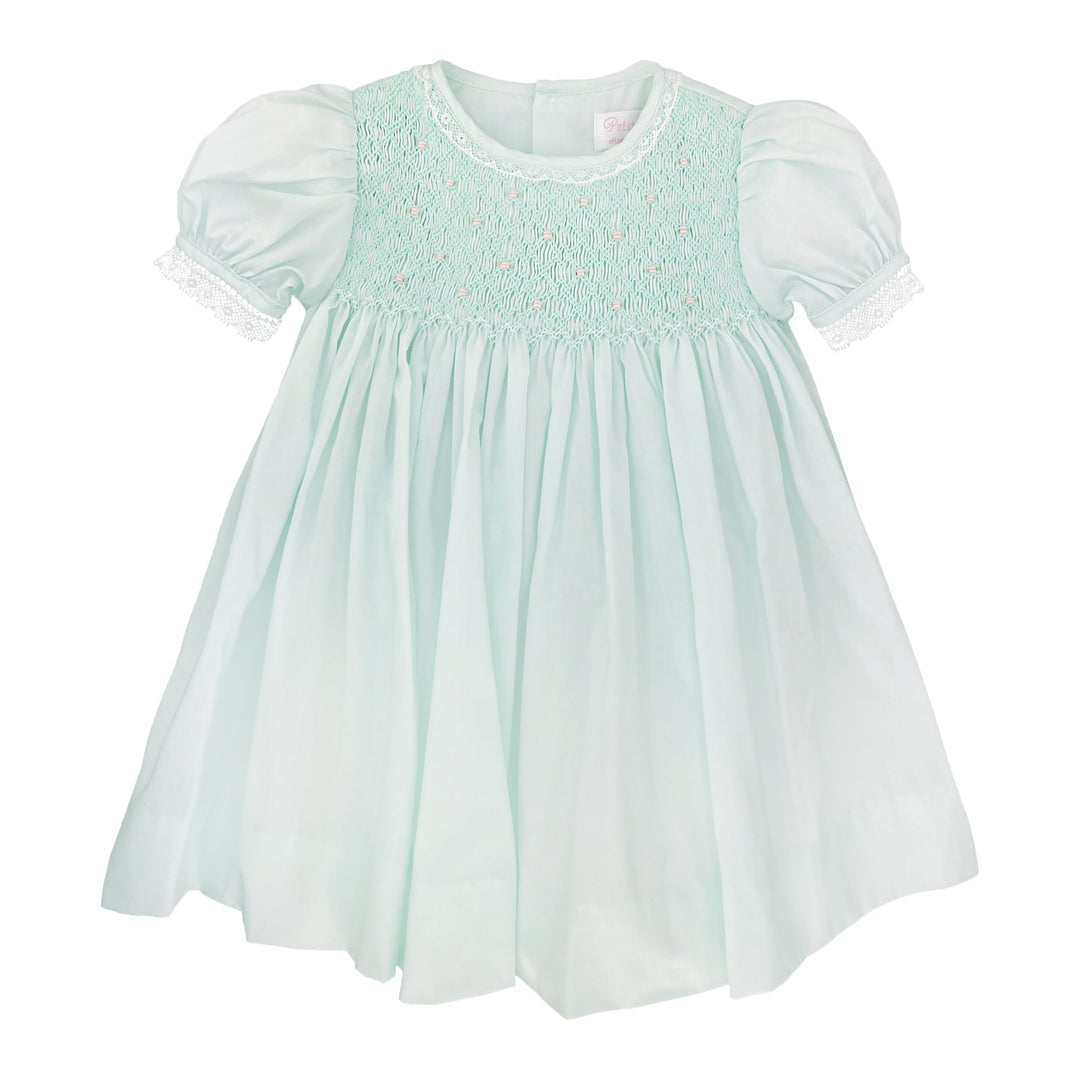 Fully Smocked Dress with French Lace - Petit Ami &amp; Zubels All Baby! Dress