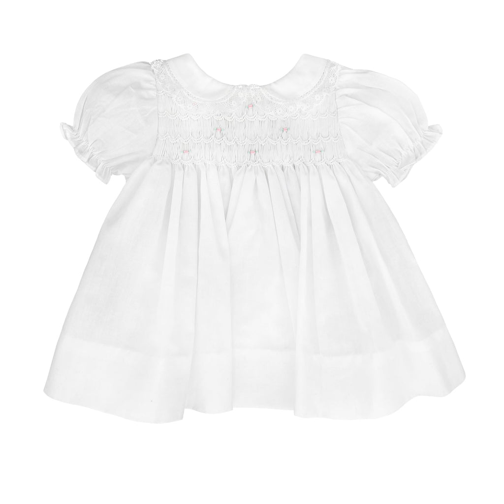 Fully Smocked Dress with Lace - Petit Ami & Zubels All Baby! Dress