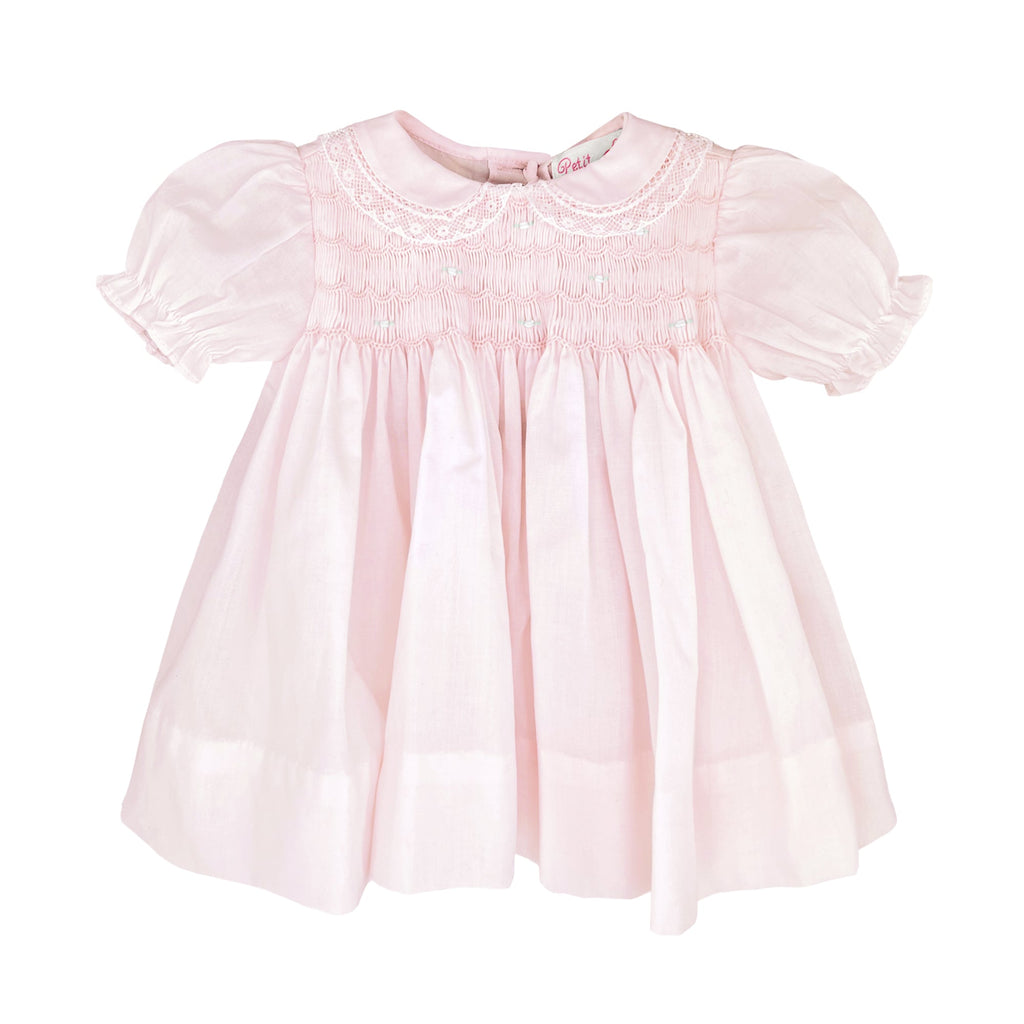 Fully Smocked Dress with Lace - Petit Ami & Zubels All Baby! Dress