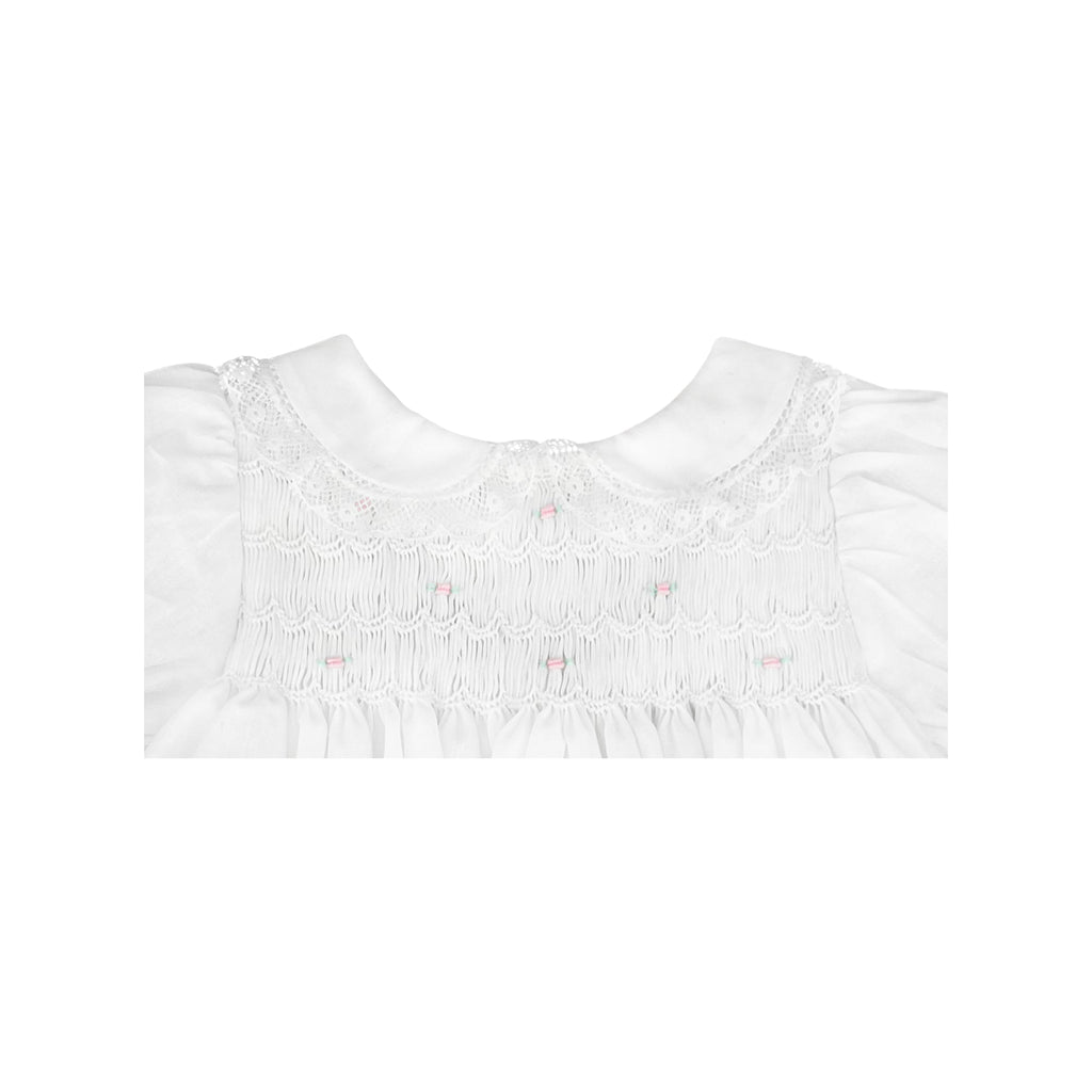 Fully Smocked Dress with Lace - Petit Ami & Zubels All Baby! Dress