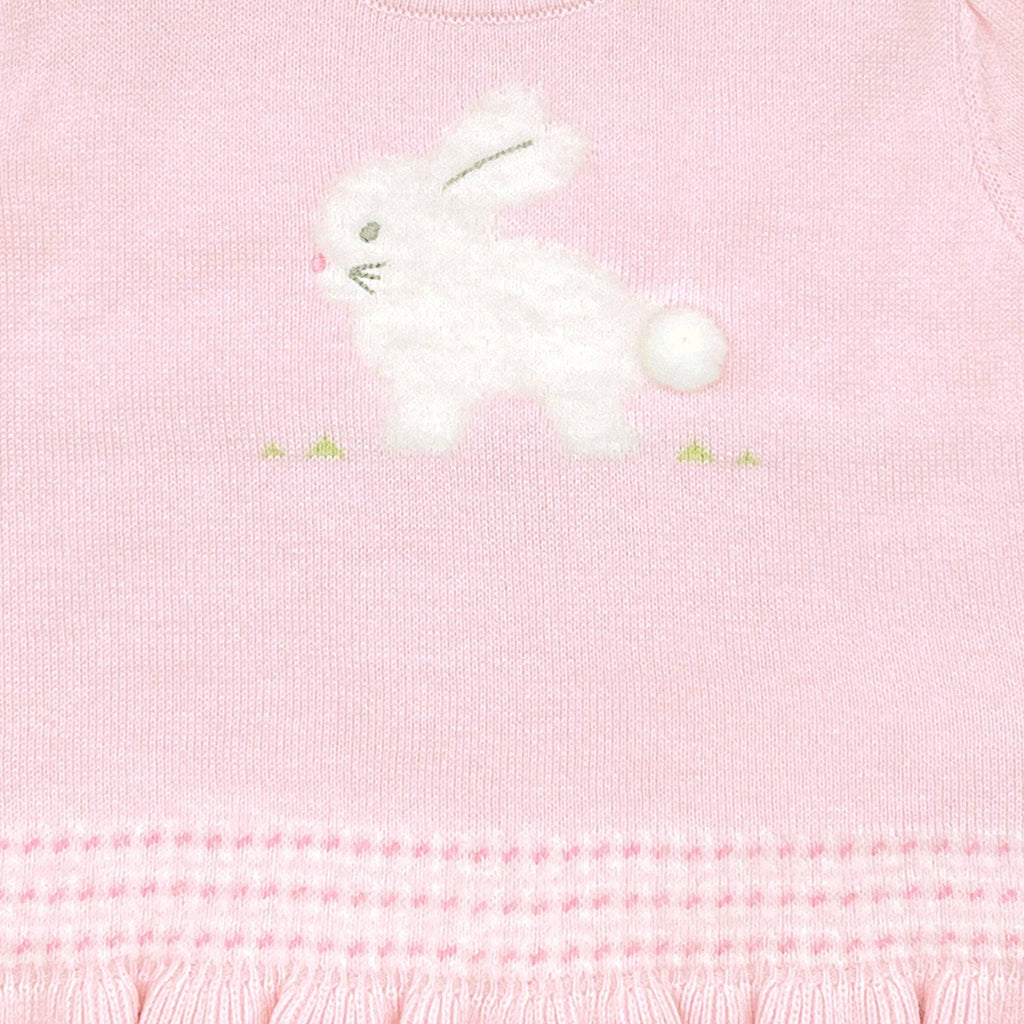 Fuzzy Bunny Lightweight Knit Sweater in Pink - Petit Ami & Zubels All Baby! Sweater