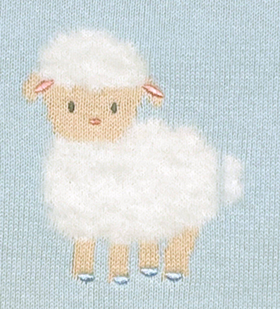 Fuzzy Lamb Lightweight Knit Sweater in Blue - Petit Ami & Zubels All Baby! Sweater