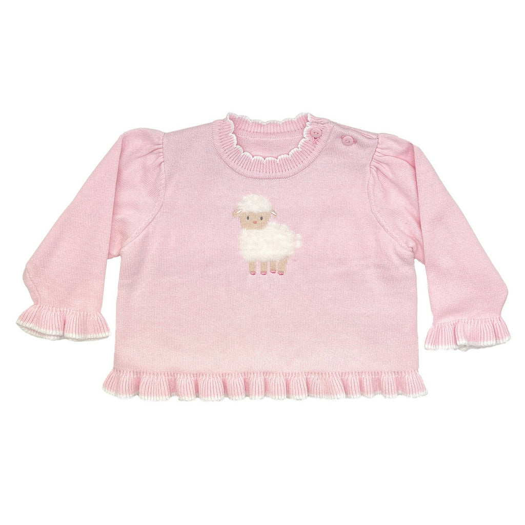 Fuzzy Lamb Lightweight Knit Sweater in Pink - Petit Ami & Zubels All Baby! Sweater