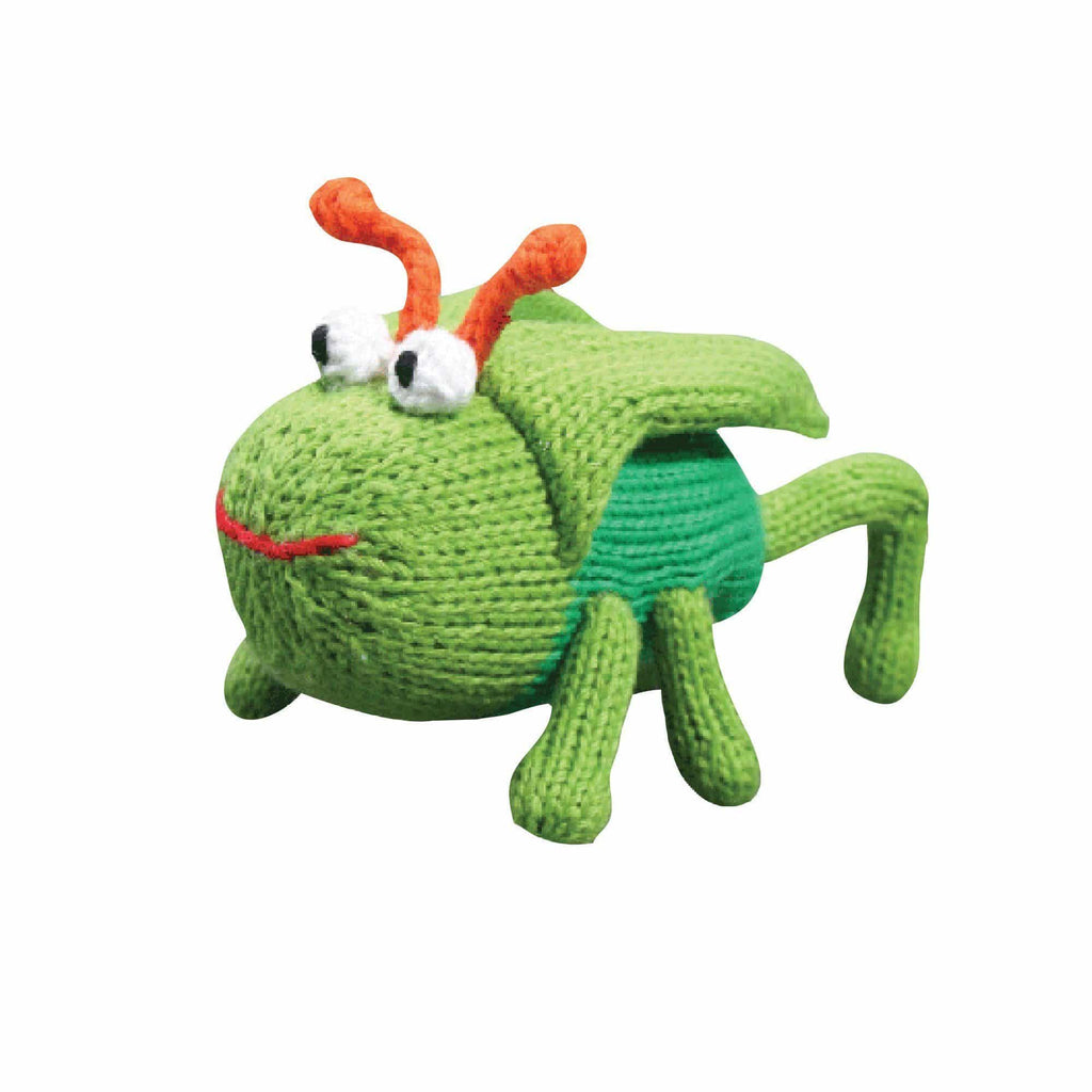 Gordon The Grasshopper Knit Rattle - Petit Ami & Zubels All Baby! Toy