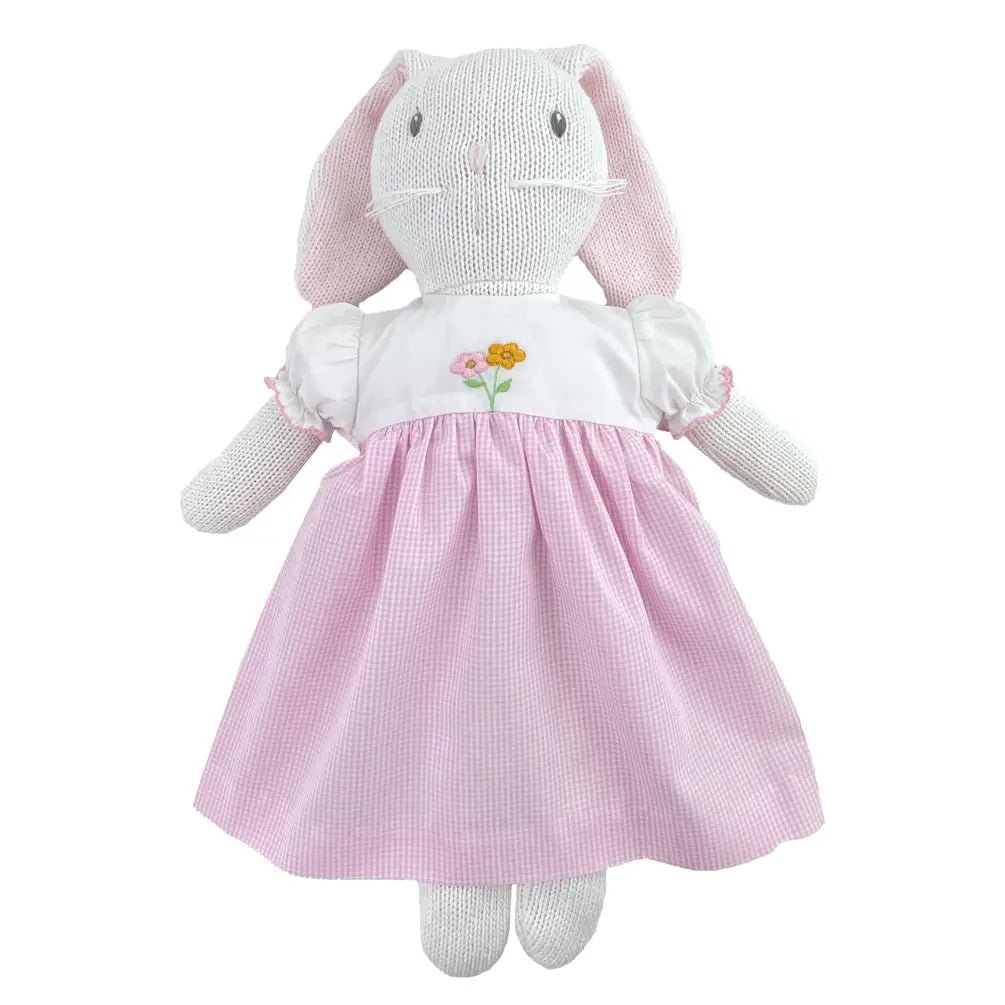 Knit Bunny Doll with Embroidered Dress - Petit Ami & Zubels All Baby! Knit Doll