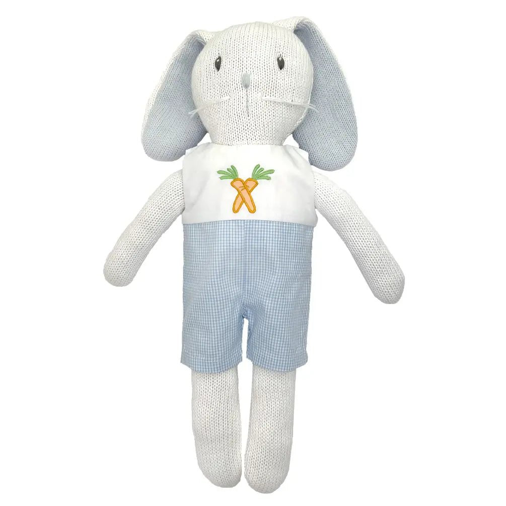 Knit Bunny Doll with Embroidered Romper - Petit Ami & Zubels All Baby! Knit Doll