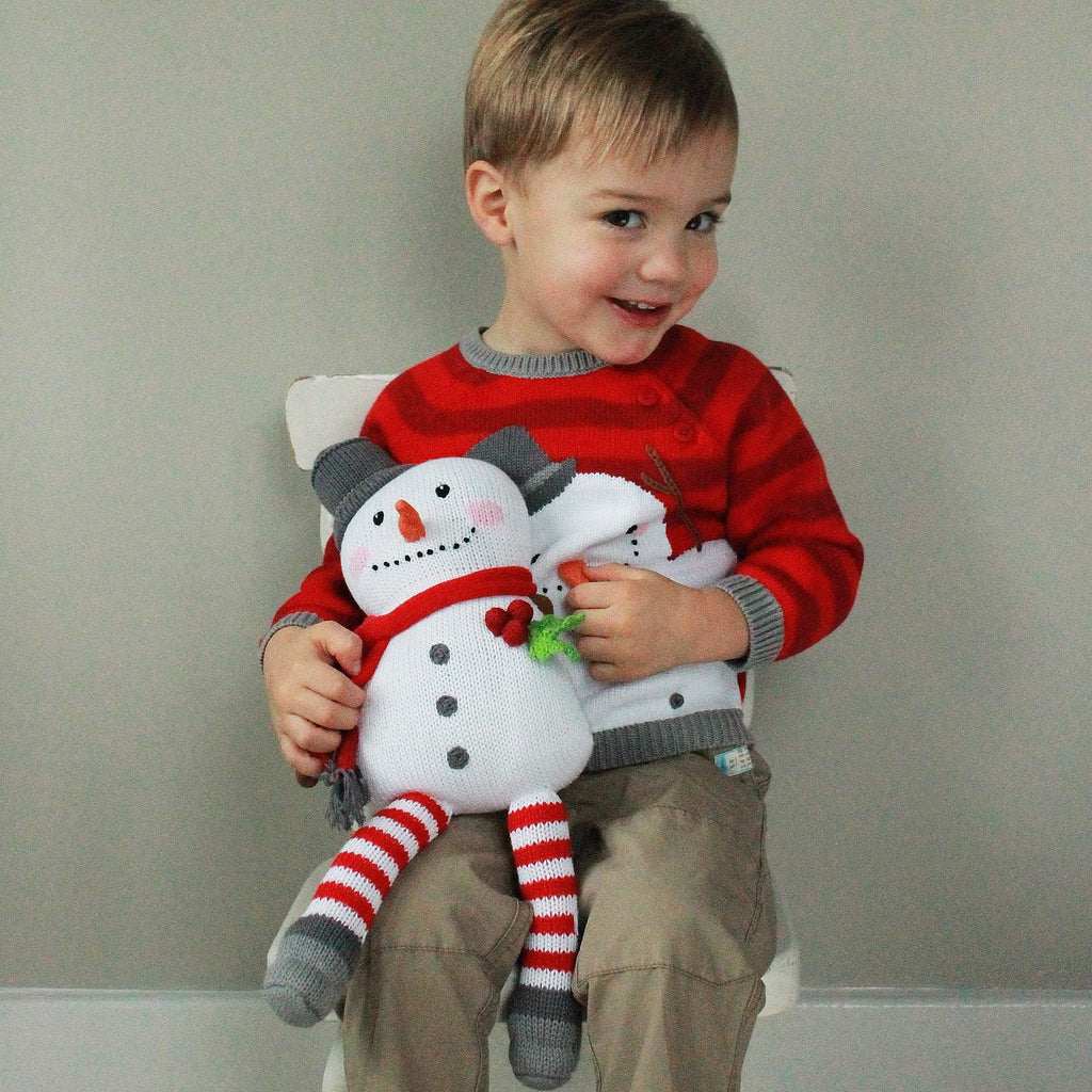Mac the Snowman Knit Doll - Petit Ami & Zubels All Baby! Toy
