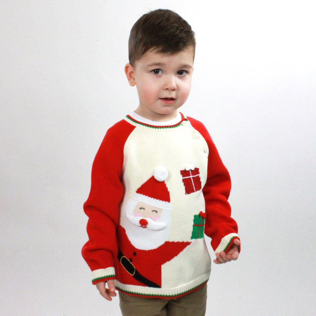 Mr. Claus Knit Santa Sweater - Petit Ami & Zubels All Baby! Sweater