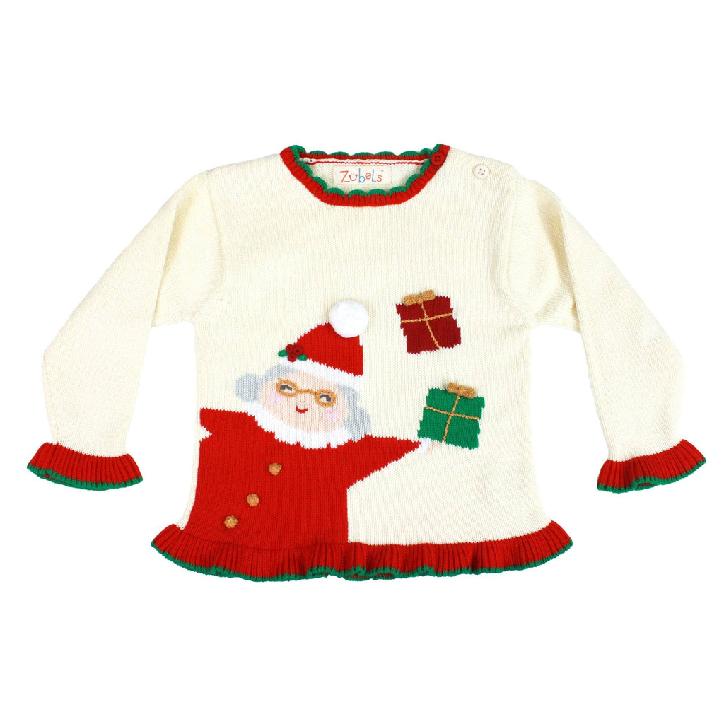 Mrs. Claus Knit Santa Sweater - Petit Ami & Zubels All Baby! Sweater