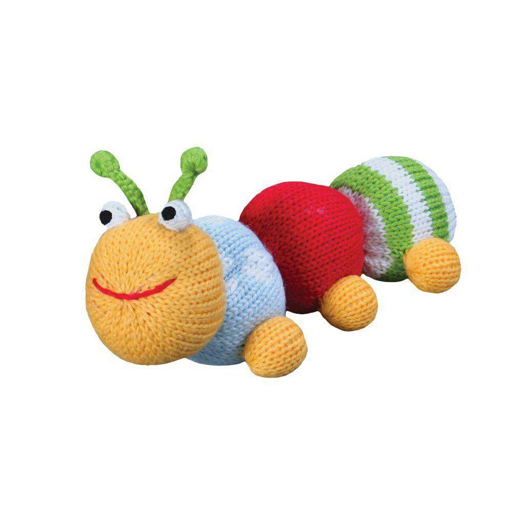 Nibbles the Caterpillar Knit Rattle - Petit Ami & Zubels All Baby! Toy