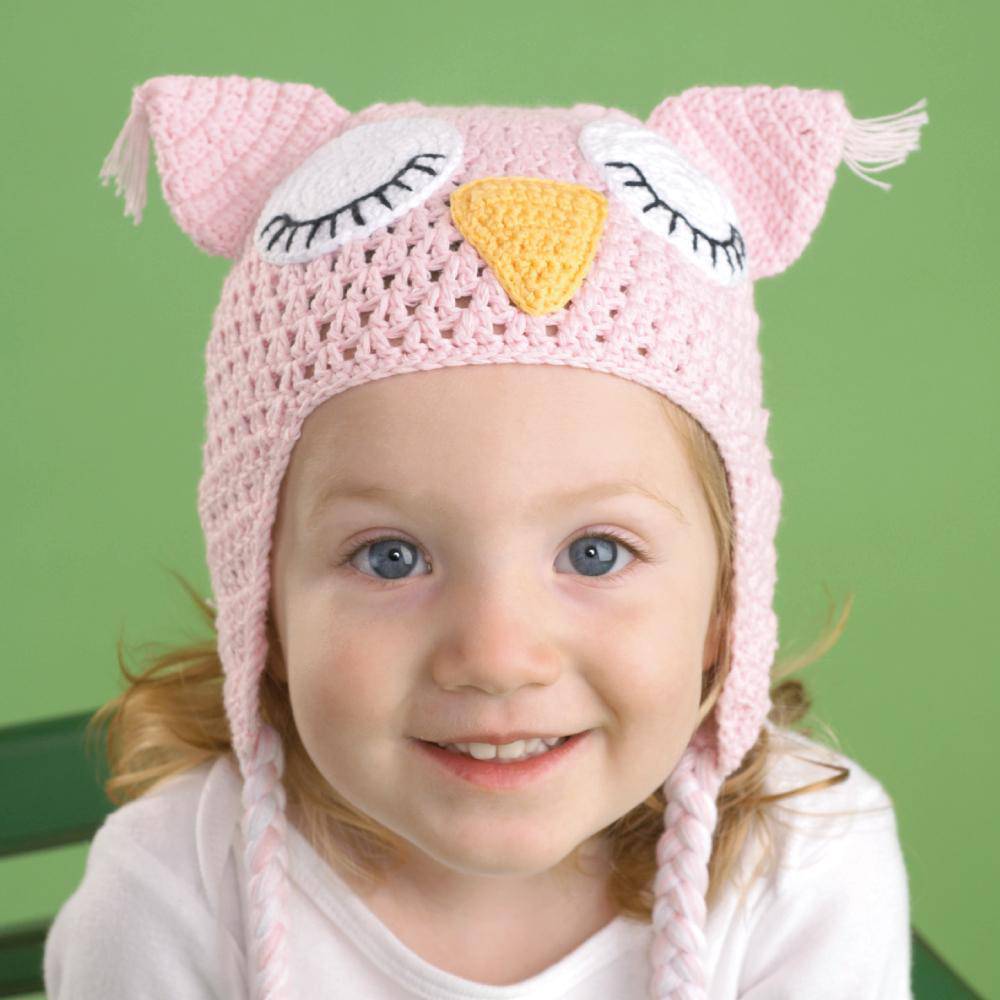 Owl Cotton Knit Hat in Pink - Petit Ami & Zubels All Baby! Hat