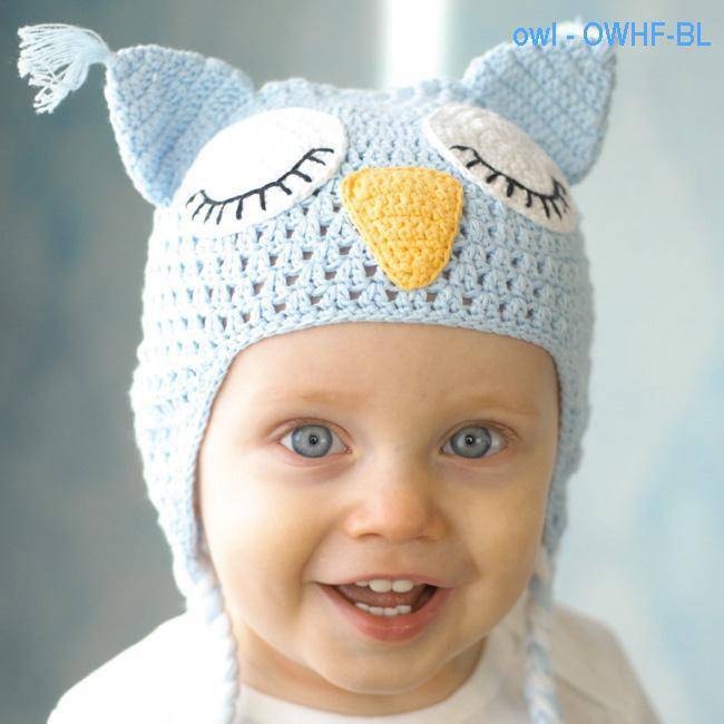 Owl Knit Hat in Blue - Petit Ami & Zubels All Baby! Hat