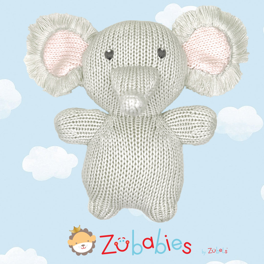 Pebble the Elephant Calf Knit Zubaby Doll - Petit Ami &amp; Zubels All Baby! Toy