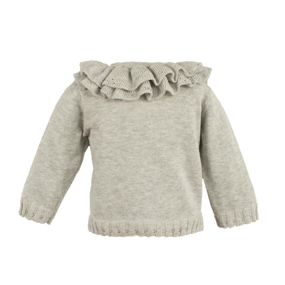 Pointelle Ruffle Collar Cardigan - Petit Ami & Zubels All Baby! Cardigan