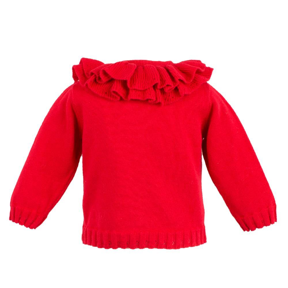 Pointelle Ruffle Collar Cardigan - Petit Ami & Zubels All Baby! Cardigan