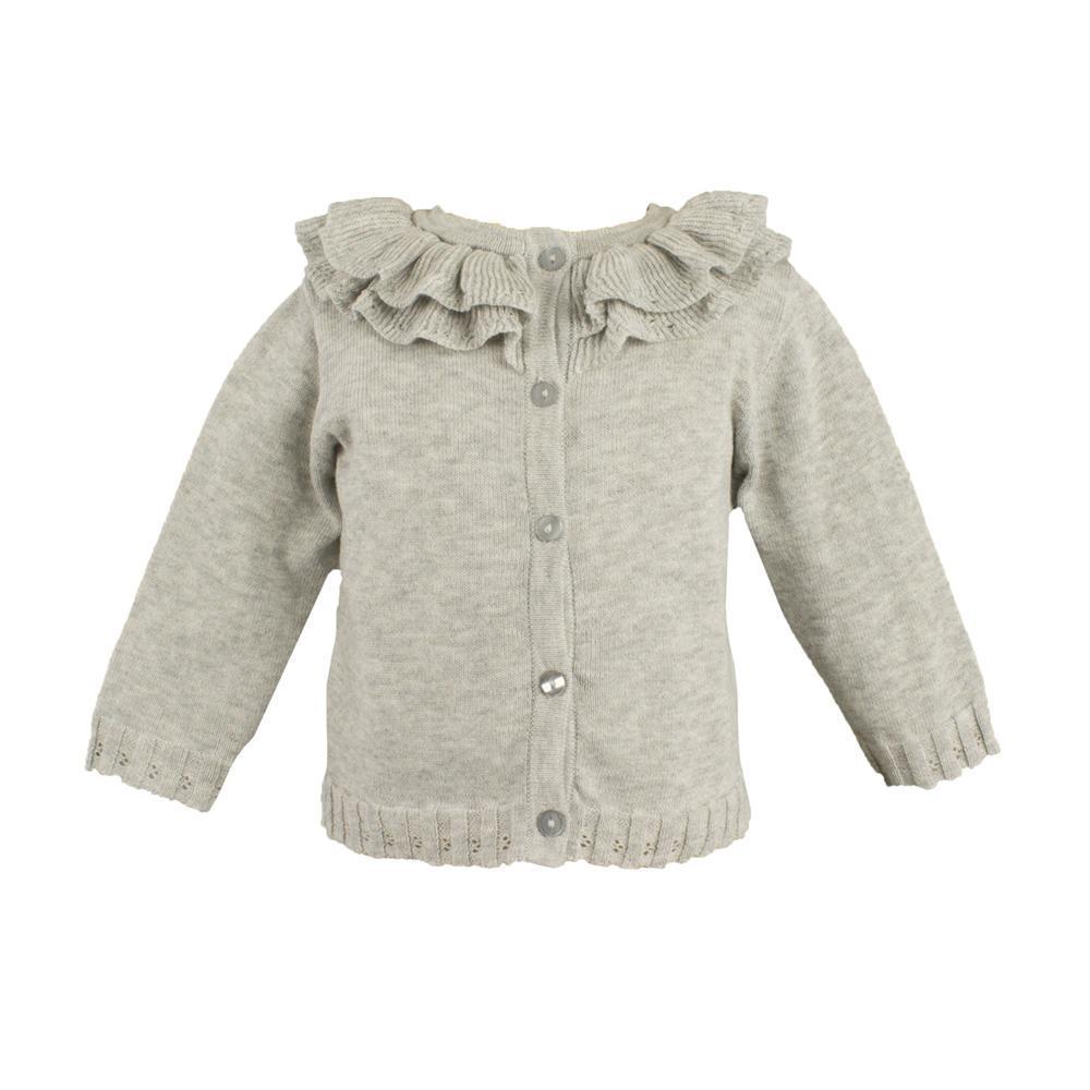 Pointelle Ruffle Collar Cardigan - Petit Ami & Zubels All Baby! Cardigan