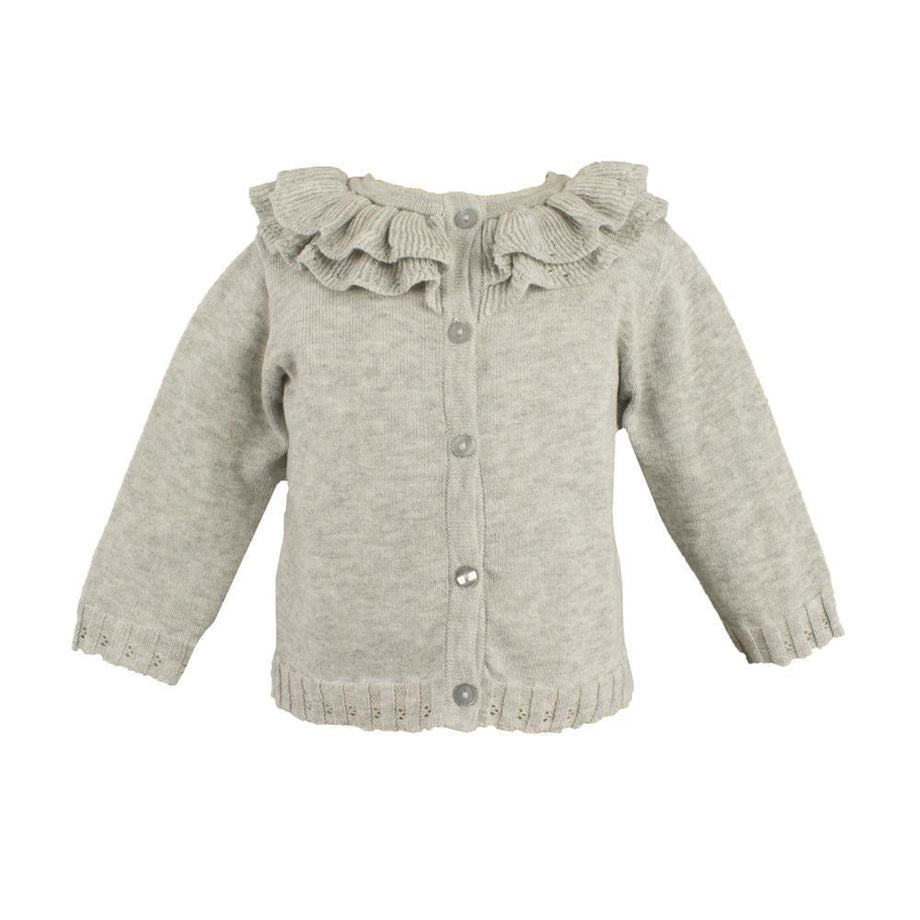 Shop for Pointelle Ruffle Collar Cardigan online