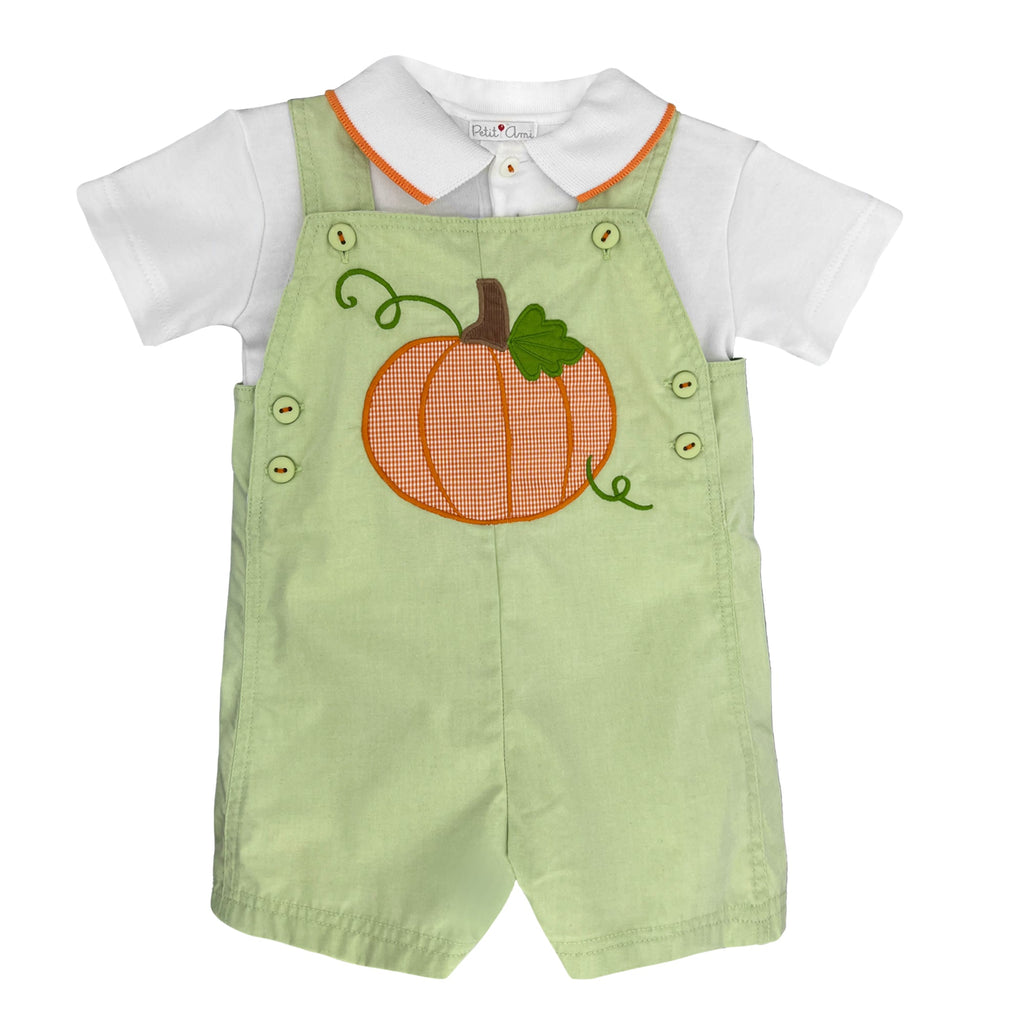 Pumpkin Applique Shortall - Petit Ami & Zubels All Baby! Longall