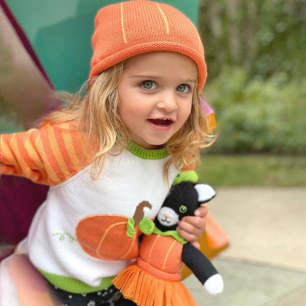 Pumpkin Cotton Knit Sweater (Unisex) - Petit Ami & Zubels All Baby! Sweater