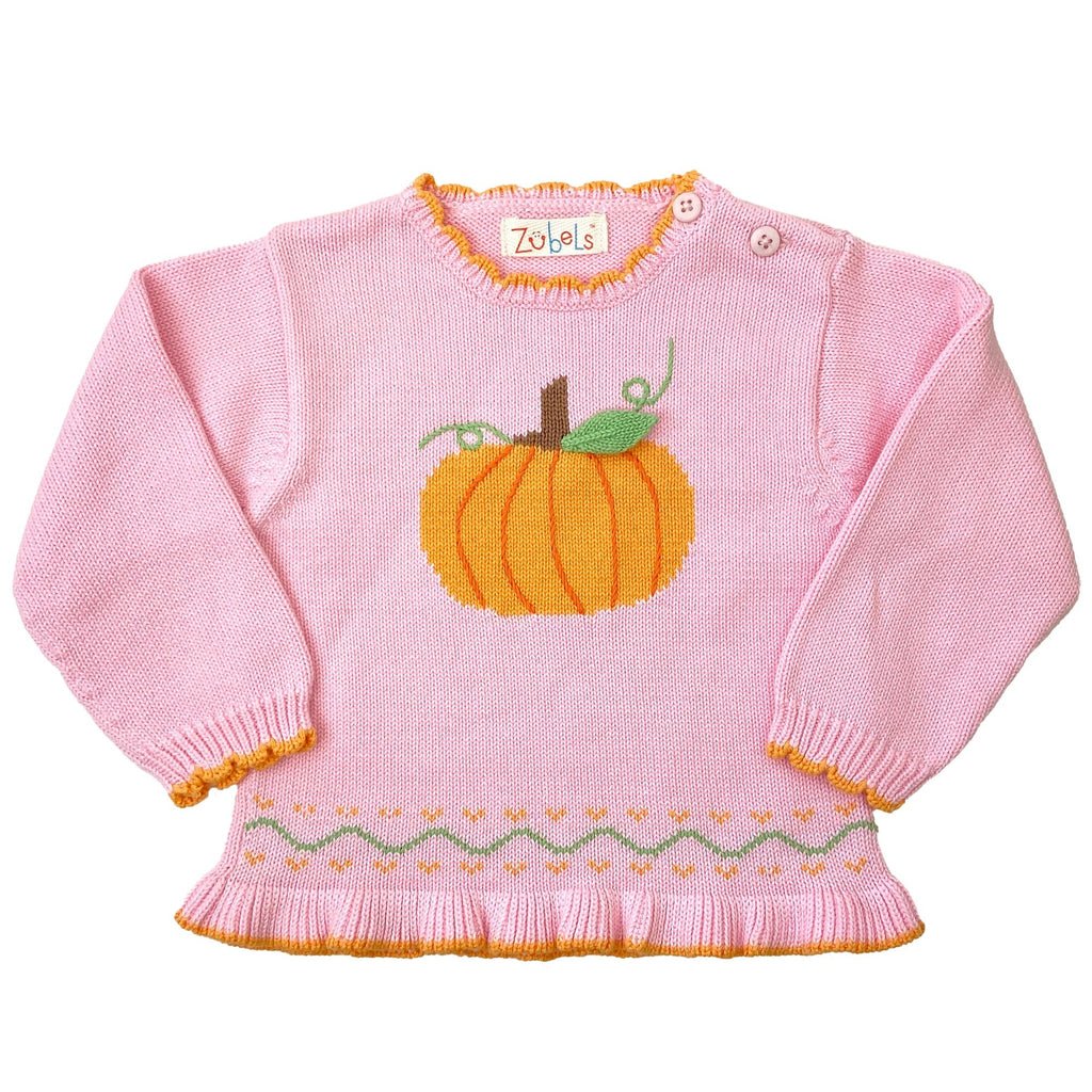 Pumpkin Cotton Knit Sweater - Petit Ami & Zubels All Baby! Sweater