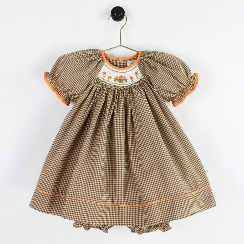 Pumpkin Hand Smocked Dress - Petit Ami & Zubels All Baby! Dress