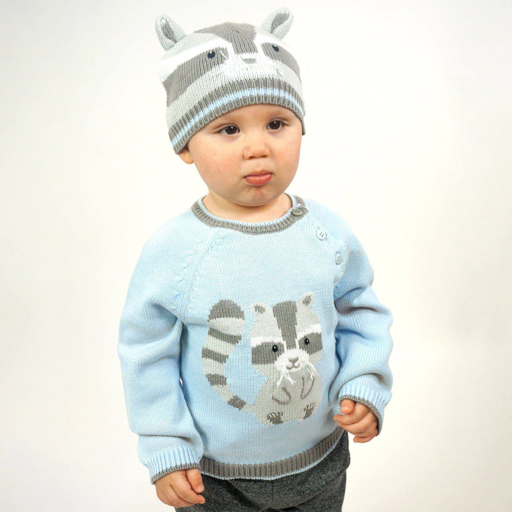 Raccoon Knit Sweater - Petit Ami & Zubels All Baby! Sweater