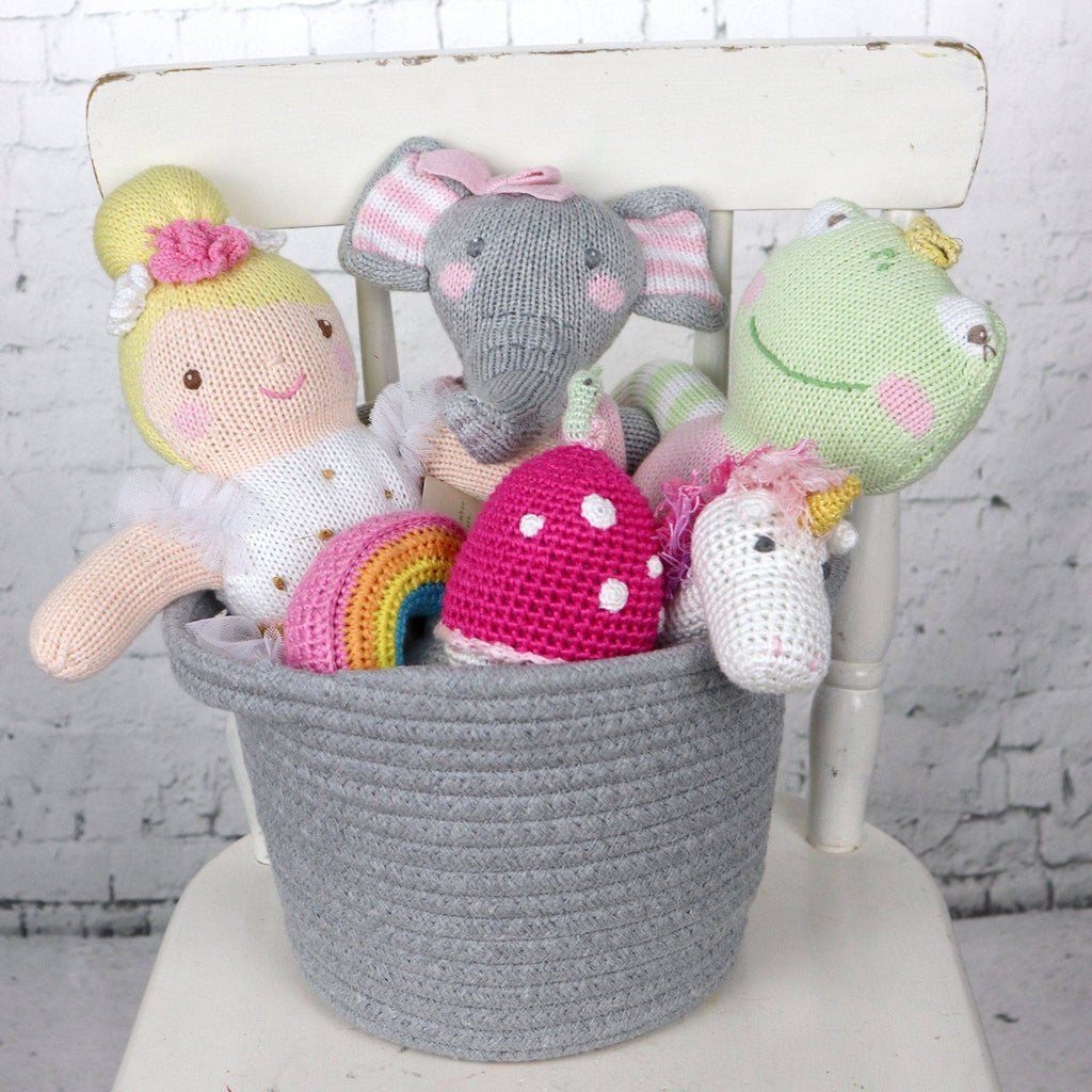 Rainbow Crochet Rattle - Primary - Petit Ami & Zubels All Baby! Toy