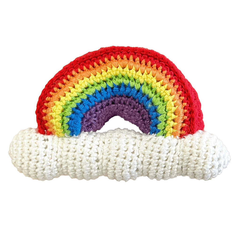 Rainbow Crochet Rattle - Primary - Petit Ami & Zubels All Baby! Toy