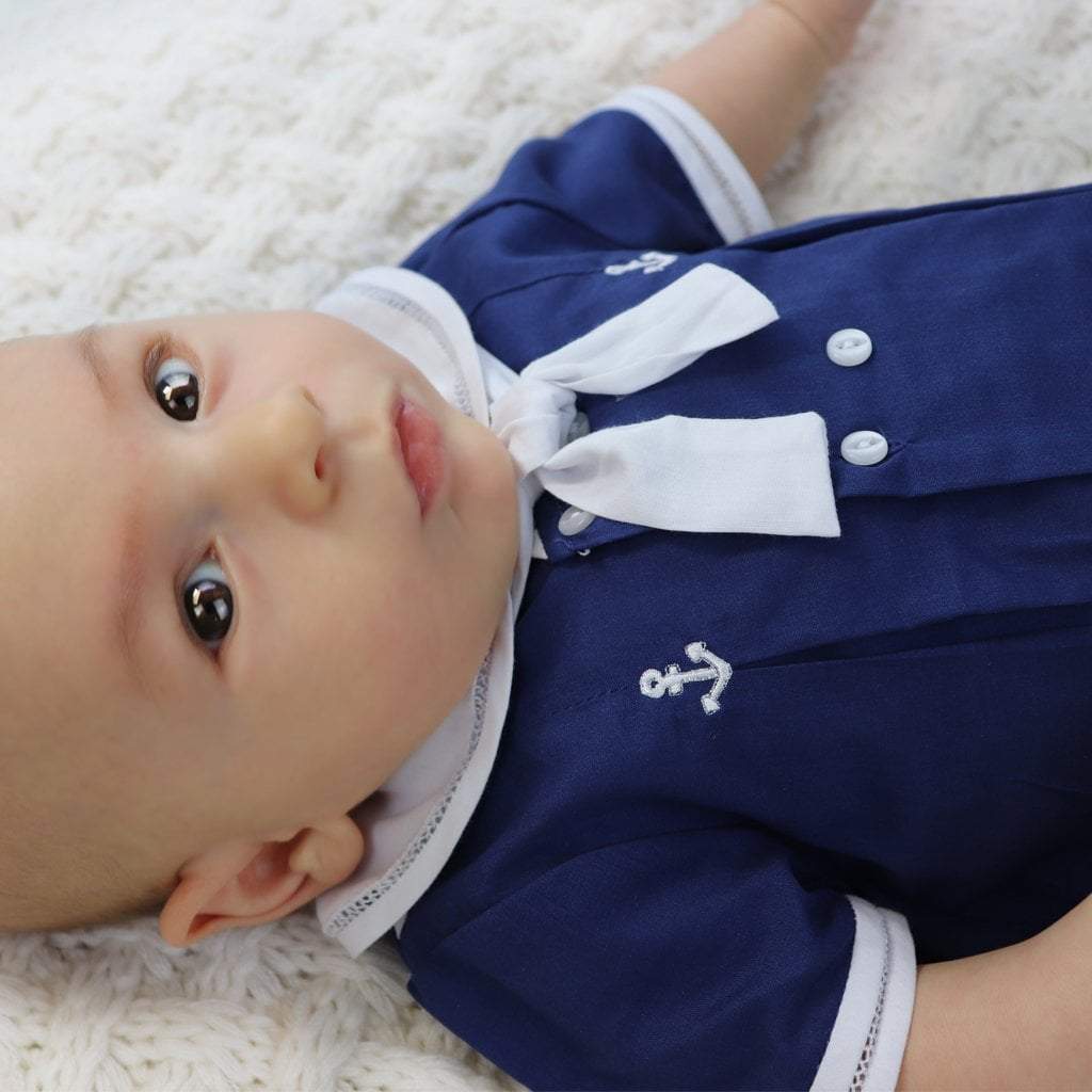 Romper with Anchor Embroidery - Petit Ami & Zubels All Baby! Romper