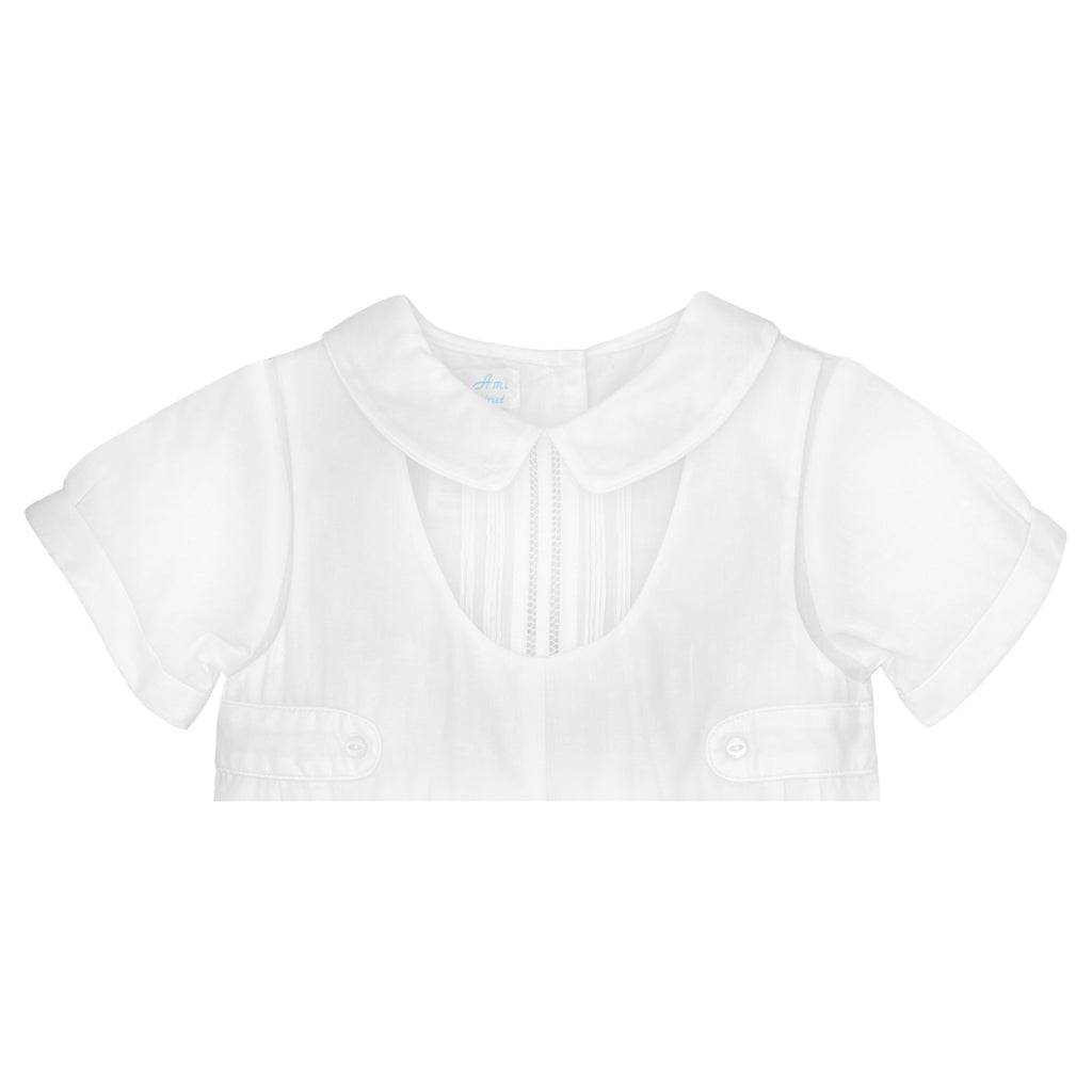 Romper with Side tabs and Pintucks - Petit Ami & Zubels All Baby! Romper