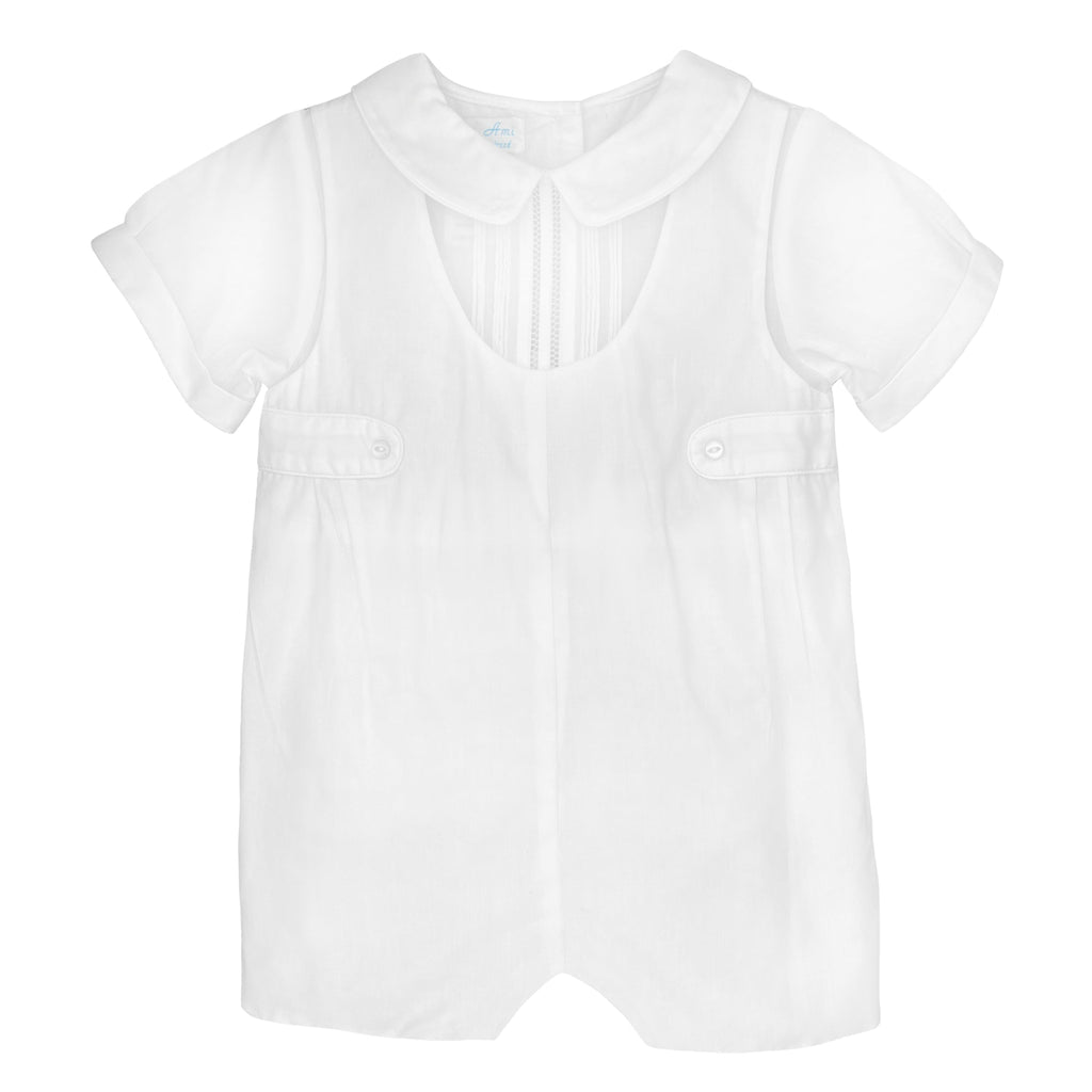 Romper with Side tabs and Pintucks - Petit Ami & Zubels All Baby! Romper