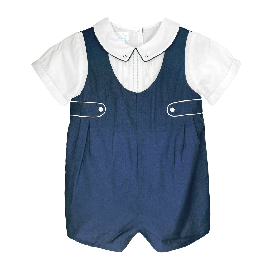 Romper with Side tabs and Pintucks - Petit Ami & Zubels All Baby! Romper