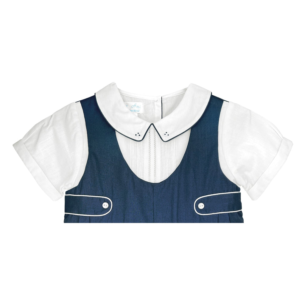 Romper with Side tabs and Pintucks - Petit Ami & Zubels All Baby! Romper