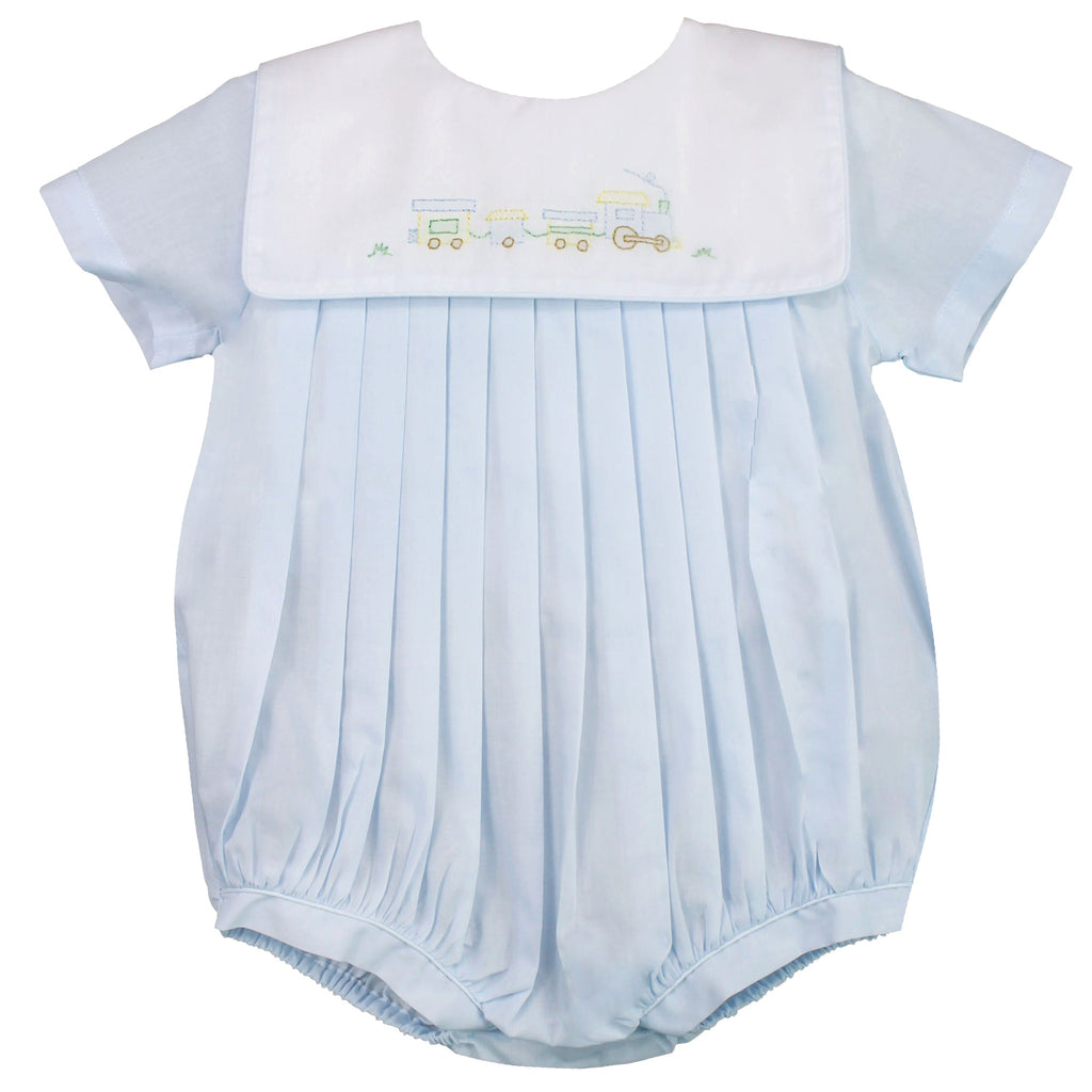 Romper with Train Embroidery - Petit Ami & Zubels All Baby! Romper