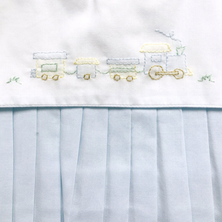 Romper with Train Embroidery - Petit Ami &amp; Zubels All Baby! Romper