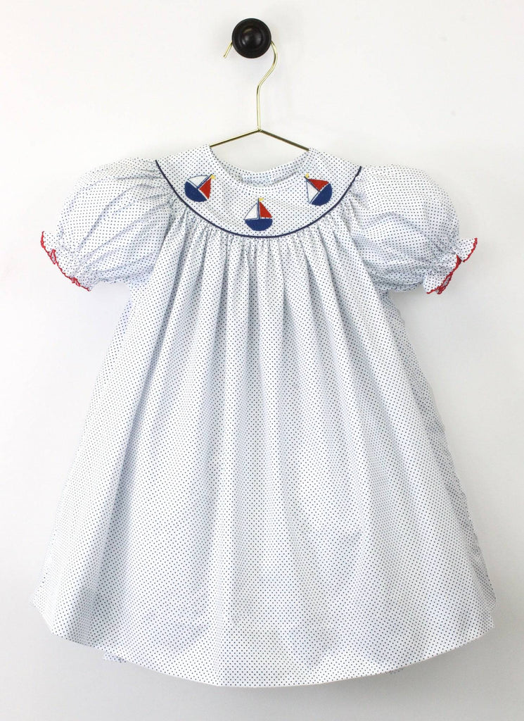 Sailboat Embroidered Dress - Petit Ami & Zubels All Baby! Dress