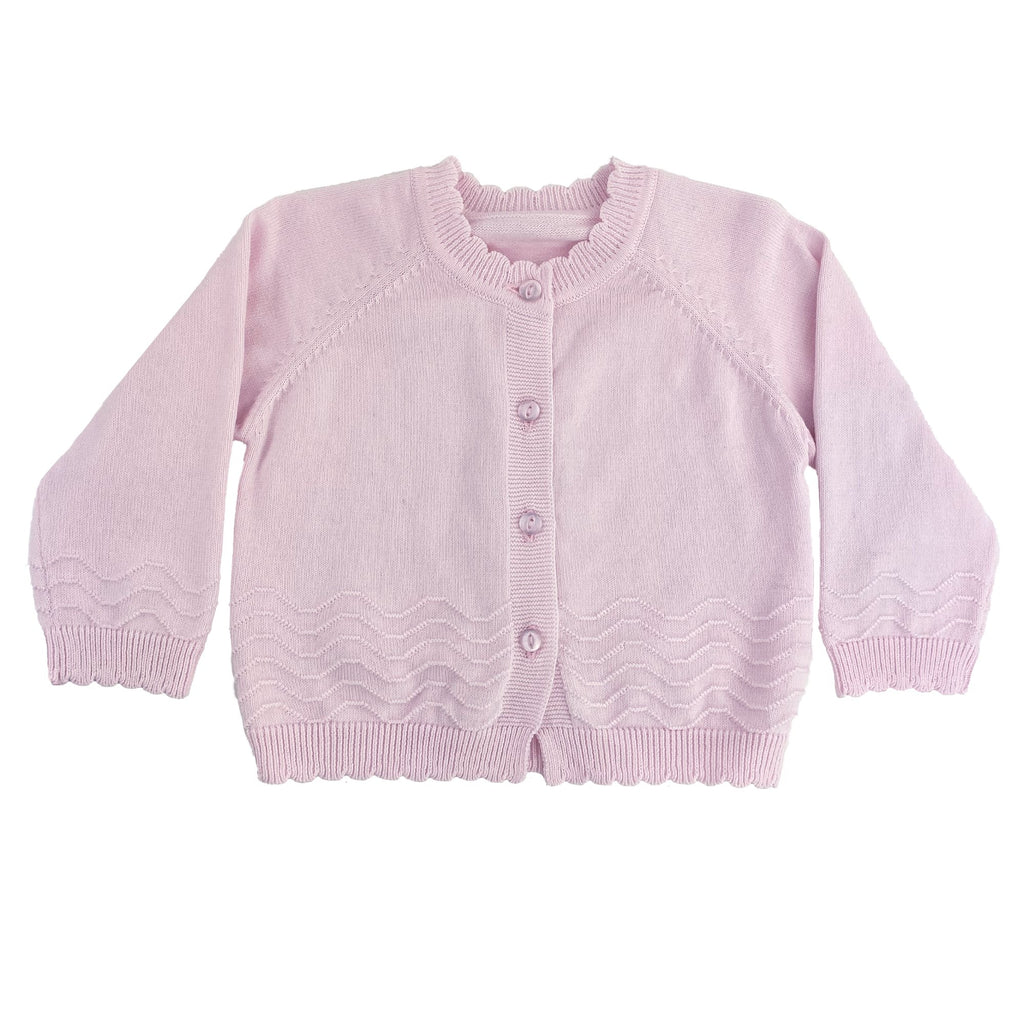 Scalloped Lightweight Knit Cardigan Sweater - Petit Ami & Zubels All Baby! Sweater