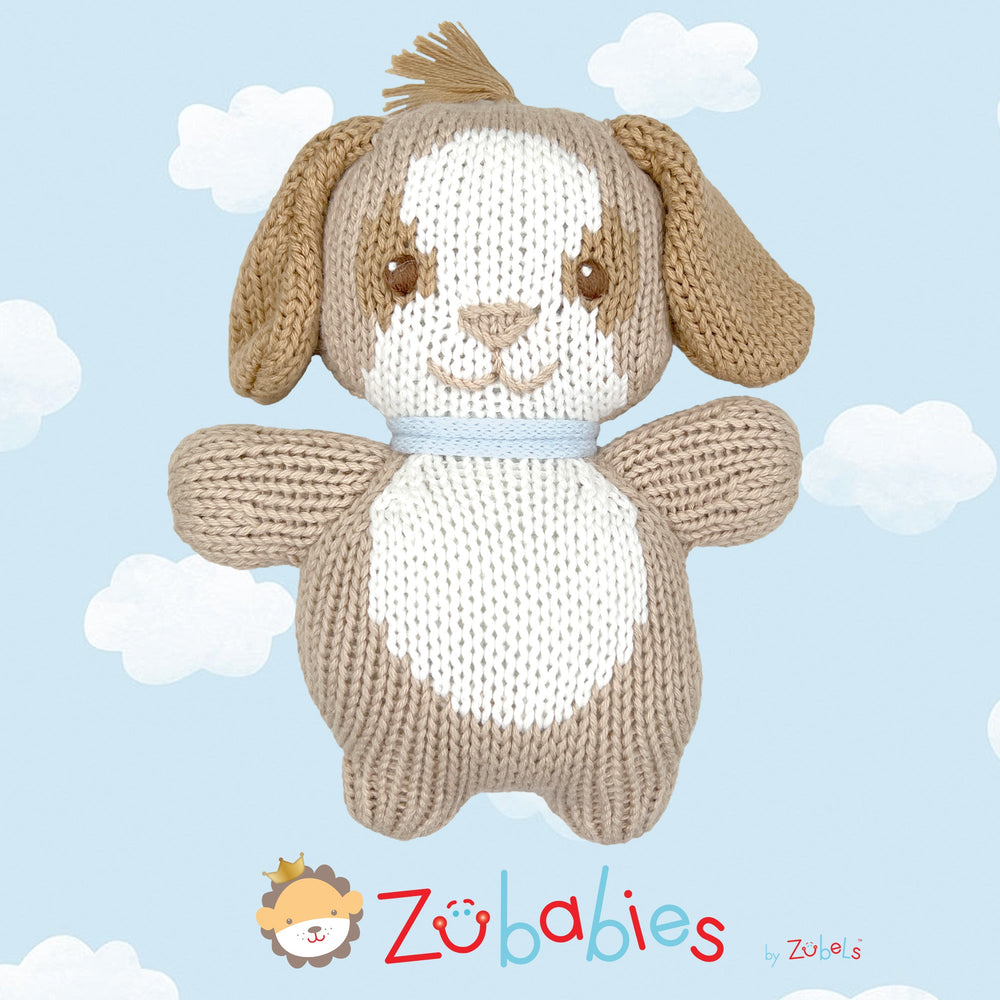 Scoops the Puppy Dog Knit Zubaby Doll - Petit Ami & Zubels All Baby! Toy