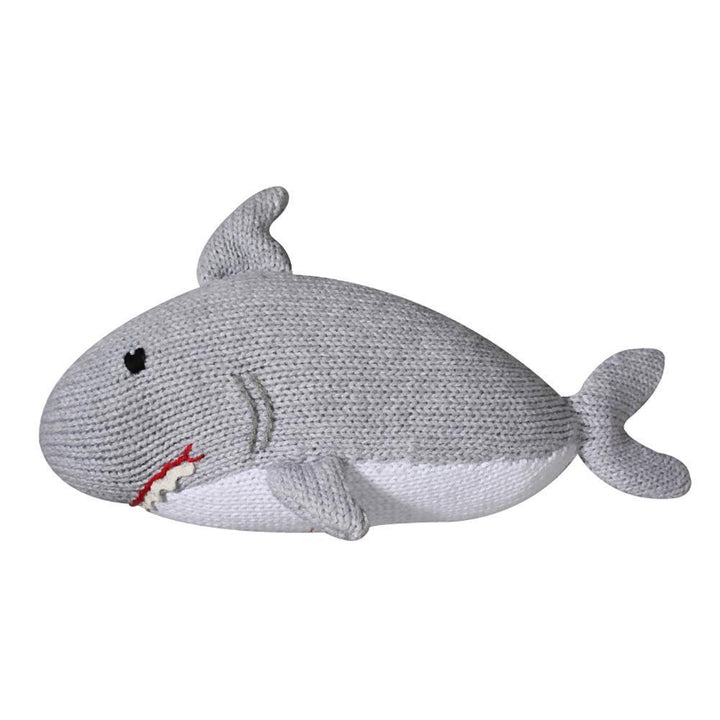 Sebastian The Shark Knit Rattle - Petit Ami &amp; Zubels All Baby! Toy