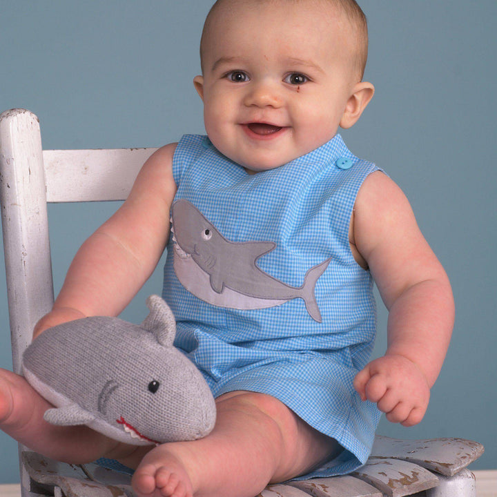 Sebastian The Shark Knit Rattle - Petit Ami &amp; Zubels All Baby! Toy