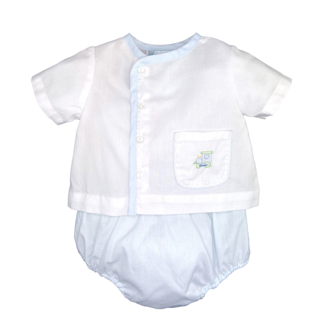 Shadow Stitch Train Diaper Set - Petit Ami & Zubels All Baby! Diaper Set