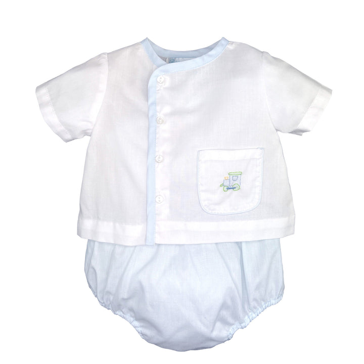 Shadow Stitch Train Diaper Set - Petit Ami &amp; Zubels All Baby! Diaper Set