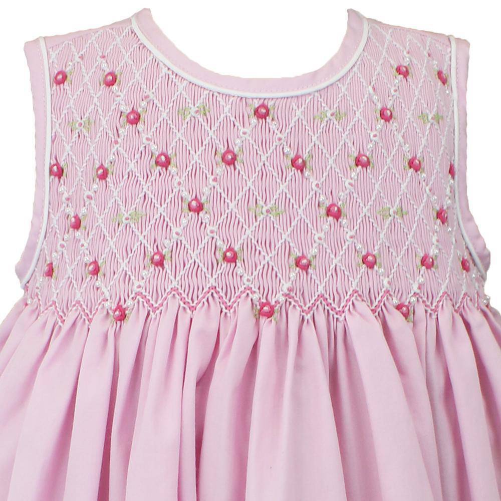 Sleeveless Fully Smocked Dress with Pearls - Petit Ami & Zubels All Baby! Dress