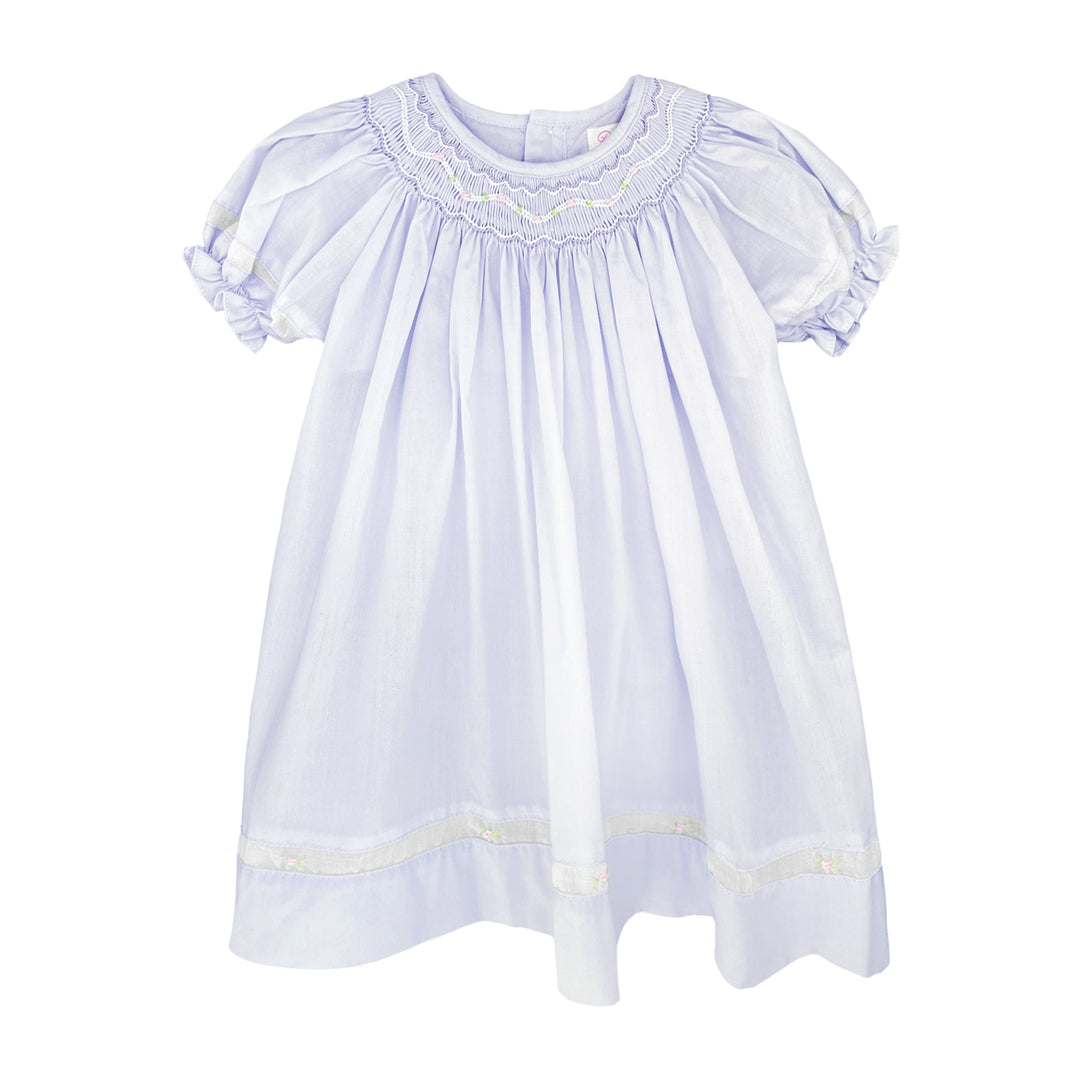 Smocked Daygown with Voile Insert - Petit Ami & Zubels All Baby! Dress